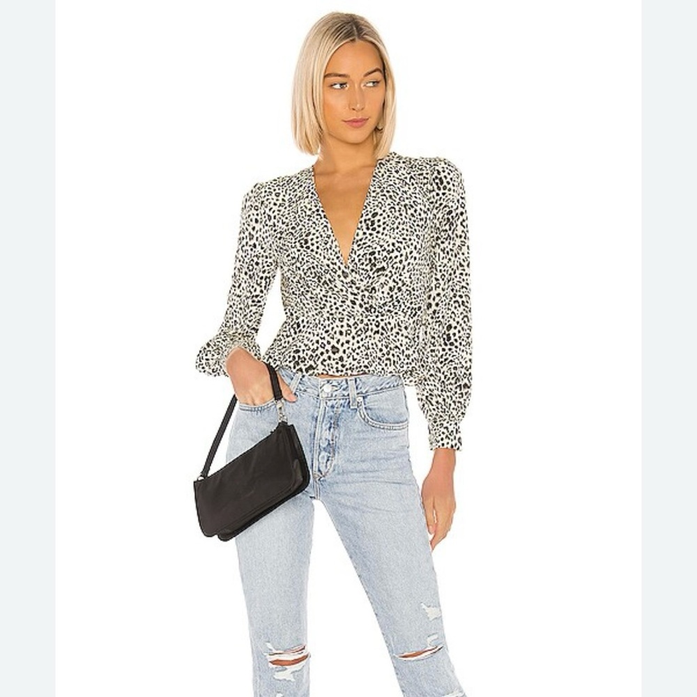 Lovers + Friends Leopard Print V-Neck Blouse